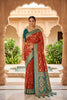 Premium Rust Orange Soft Banarasi Silk Saree with Zari Weaving Work for Women