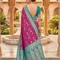 Beautiful Magenta Soft Banarasi Silk Saree with Zari Weaving Work for Women