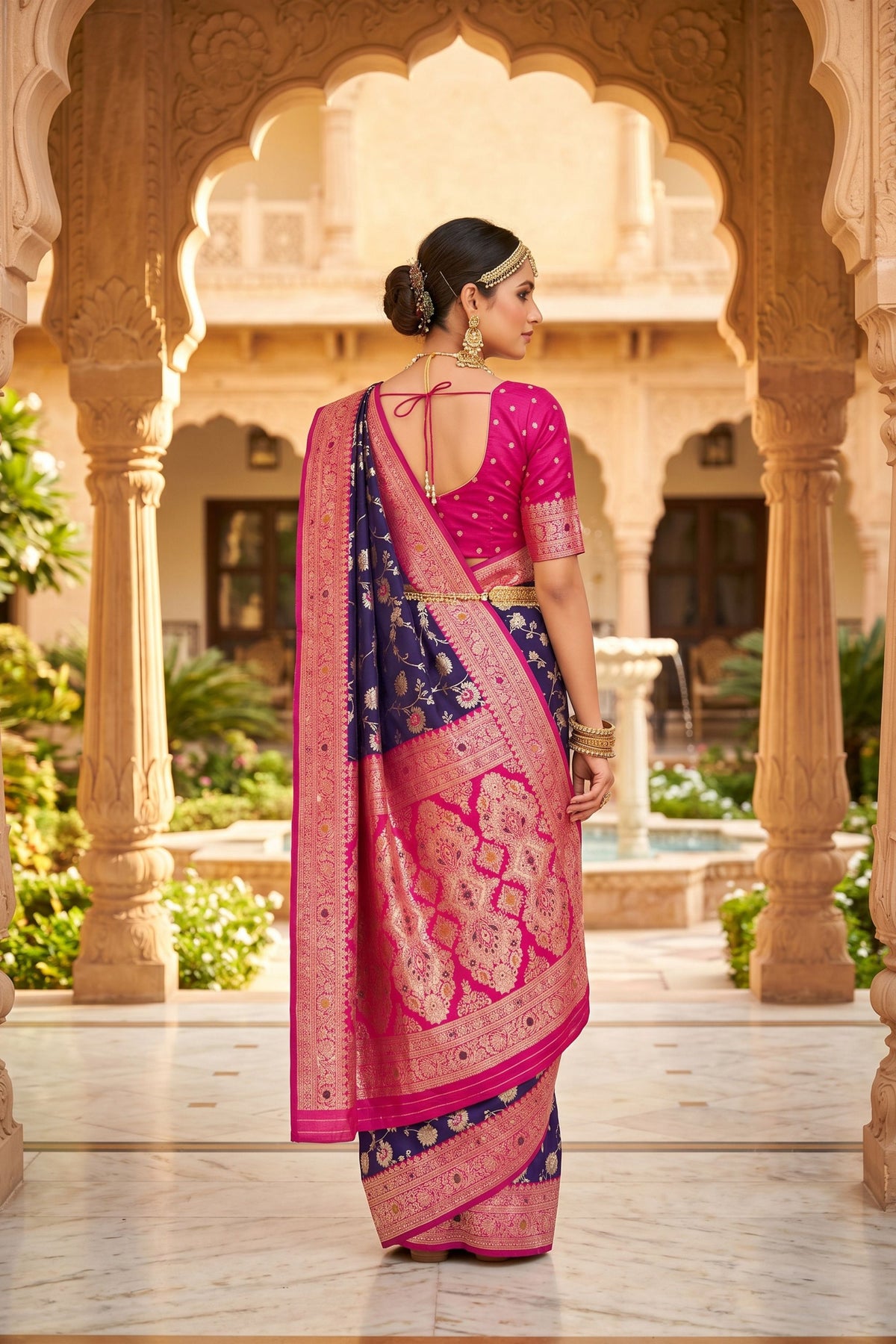 Lovely Purple Soft Banarasi Silk Saree with Zari Weaving Work for Women