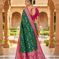 Vibrant Green Soft Banarasi Silk Saree with Zari Weaving Work for Women