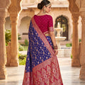 Royal Blue Soft Banarasi Silk Saree  Zari Weaving Work for Women