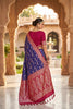 Royal Blue Soft Banarasi Silk Saree  Zari Weaving Work for Women