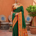 Gracefull Green Soft Paithani Silk Saree Meenakari Motifs Design for Women