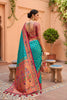 Royal Sky Blue Soft Paithani Silk Saree Meenakari Motifs Design for Women