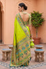 Elegant Lime Green Soft Paithani Silk Saree Meenakari Motifs Design for Women