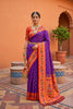 Vibrant Purple Soft Paithani Silk Saree Meenakari Motifs Design for Women