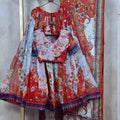 Vibrant Orange Floral Digital Printed Tabby Silk Designer Lehenga Choli with Matching Dupatta