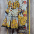 Stunning Yellow Floral Digital Printed Tabby Silk Designer Lehenga Choli with Matching Dupatta