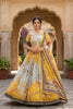 Stunning Yellow Floral Digital Printed Tabby Silk Designer Lehenga Choli with Matching Dupatta