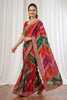 Elegant Multicolor Georgette Digital Printed Saree Embroidered Border for Wedding