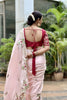 Beautifull Baby Pink Dolla Silk Saree Embroidered Border for Wedding
