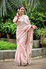 Beautifull Baby Pink Dolla Silk Saree Embroidered Border for Wedding