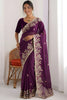 Stylish Purple Rangoli Silk Embroidered Heavy Border for Wedding