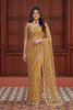 Stylish Mustard Yellow Net Embroidered Saree with Sequins Work for Wedding