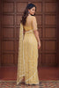 Gracefull Cream Net Embroidered Saree with Sequins Work for Wedding