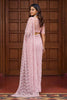 Beautiful Pink Net Sequins Work Saree Heavy Work Border for Wedding