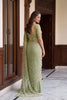 Gracefull Sage Green Net Designer Saree Sequins Embroidery Work for Wedding