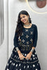 Elegant Black Cotton Navratri Lehenga Choli with Hand Work and Elephant Print Flared Skirt