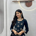 Elegant Black Cotton Navratri Lehenga Choli with Hand Work and Elephant Print Flared Skirt
