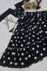 Elegant Black Cotton Navratri Lehenga Choli with Hand Work and Elephant Print Flared Skirt