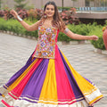 Vibrant Multicolor Cotton Navratri Lehenga Choli with Gamthi Work for Women