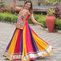 Vibrant Multicolor Cotton Navratri Lehenga Choli with Gamthi Work for Women