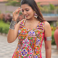Vibrant Multicolor Cotton Navratri Lehenga Choli with Gamthi Work for Women