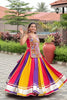 Vibrant Multicolor Cotton Navratri Lehenga Choli with Gamthi Work for Women