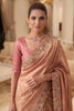 Elegant Rose Gold Pure Kanjivaram Silk Sequin Embroidery Work Saree