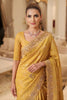 Premium Mustard Yellow Pure Kanjivaram Silk Sequin Embroidery Work Saree