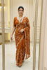Graceful Rust Orange Rangoli Silk Embroidery Work Saree for Women