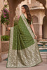 Premium Olive Green Soft Pure Banarasi Silk Saree Zari Weaving for Women
