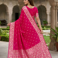 Stylish Rani Pink Soft Pure Banarasi Silk Saree Zari Weaving for Women