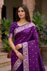 Royal Purple Soft Pure Banarasi Silk Saree Zari Weaving for Women
