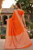 Traditional Orange Soft Pure Banarasi Silk Saree Zari Weaving for Women