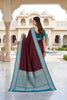 Luxury Wine Soft Pure Banarasi Silk Saree Zari Weaving for Women