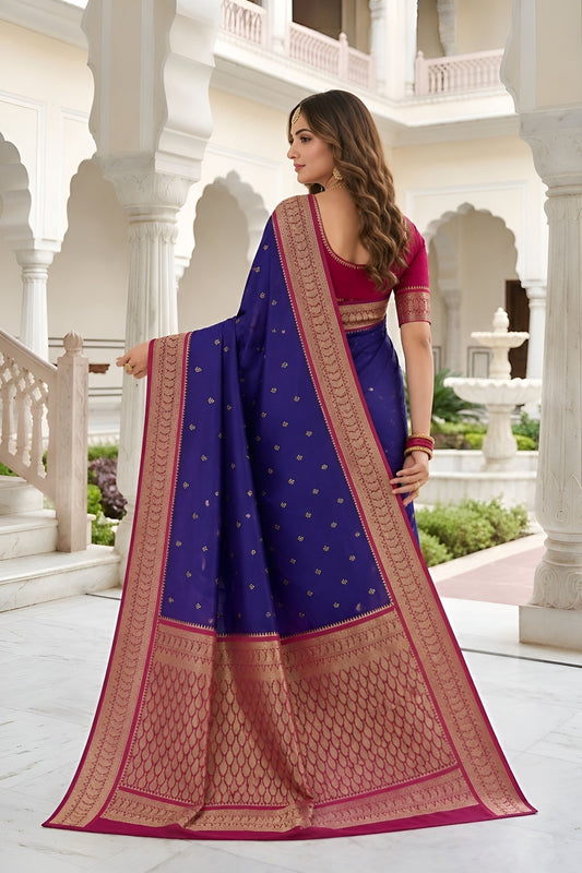Royal Blue Soft Pure Banarasi Silk Saree Zari Weaving for Women