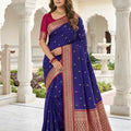 Royal Blue Soft Pure Banarasi Silk Saree Zari Weaving for Women