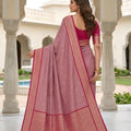 Amazing Pink Soft Pure Banarasi Silk Saree Zari Weaving for Women