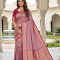 Amazing Pink Soft Pure Banarasi Silk Saree Zari Weaving for Women
