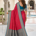 Beautiful Rani Pink Soft Pure Banarasi Silk Saree Rich Zari Weaving for Women
