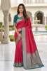 Beautiful Rani Pink Soft Pure Banarasi Silk Saree Rich Zari Weaving for Women
