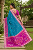 Stylish Sky Blue Ikkat Silk Blend Saree Woven Work for Women
