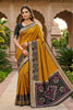 Premium Mustard Yellow Ikkat Silk Blend Saree Woven Work for Women