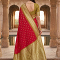 Beautiful Rani Pink Banarasi Silk Saree Zari Woven Border for Women