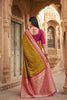 Graceful Olive Green Banarasi Silk Saree Zari Woven Border for Women