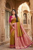 Graceful Olive Green Banarasi Silk Saree Zari Woven Border for Women