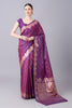 Lovely Wine Banarasi Silk Saree Zari Weaving Border for Women