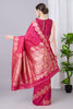 Amazing Rani Pink Banarasi Silk Saree Zari Weaving Border for Women