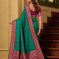 Graceful Teal Green Banarasi Silk Saree Zari Woven for Women